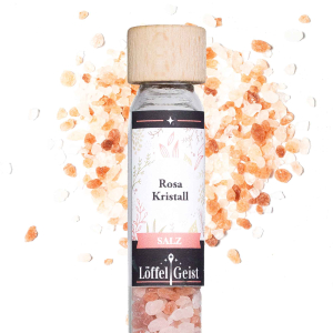 Rosa Kristall Salz im Reagenzglas